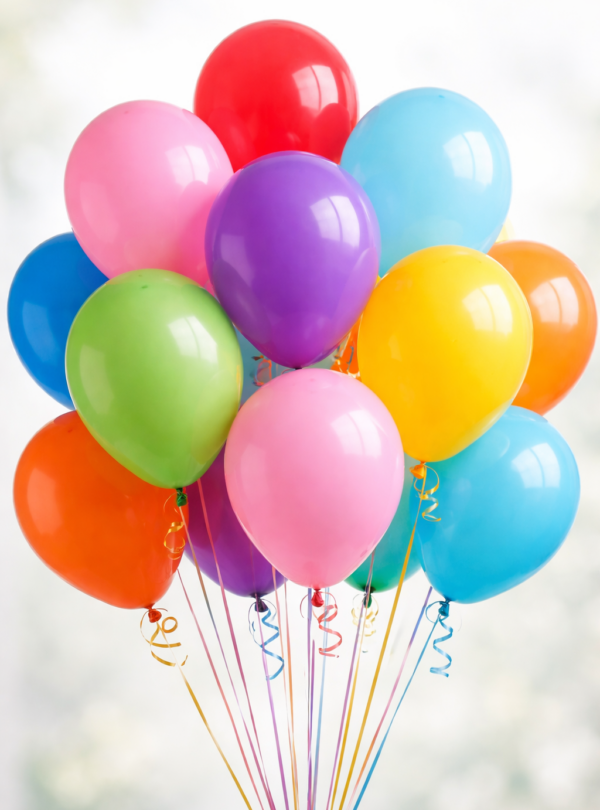 Ballons colorés brillants en gros plan Ballons colorés brillants en gros plan